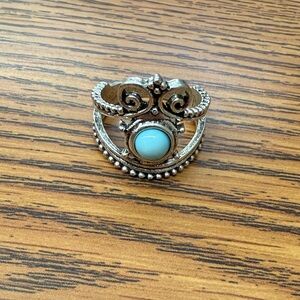 Elegant Silver and Turquoise Ring